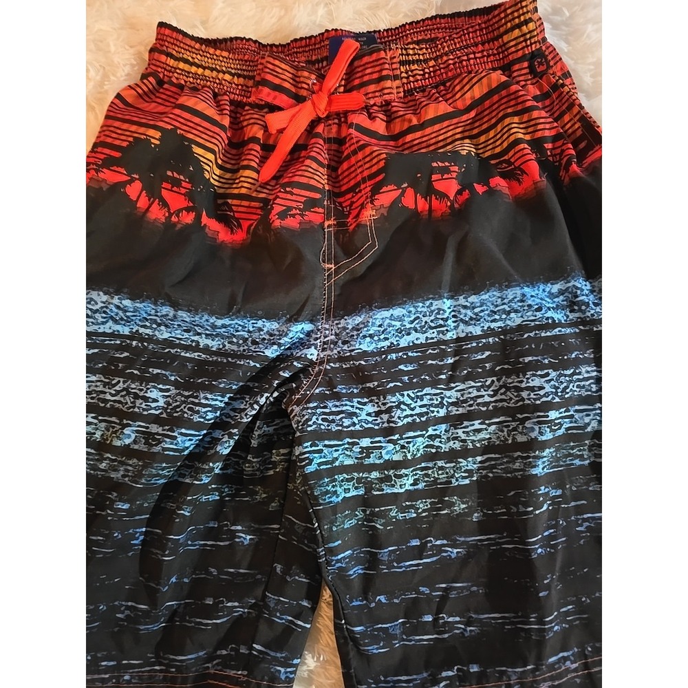 NBN Gear Swim Trunks Mens Extra Large Orang Black Blue Bathing Suit